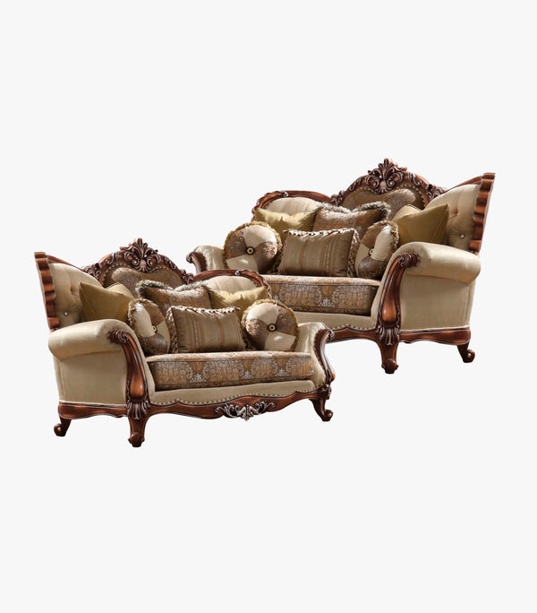 Sala Latisha de tela color café - Sofá y Love