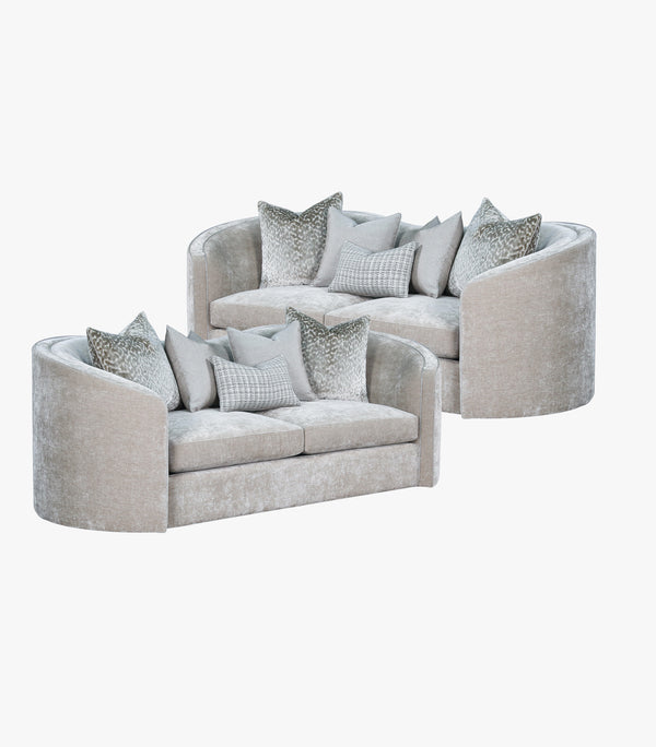 Sala Naomi de tela color gris - 2 sofás