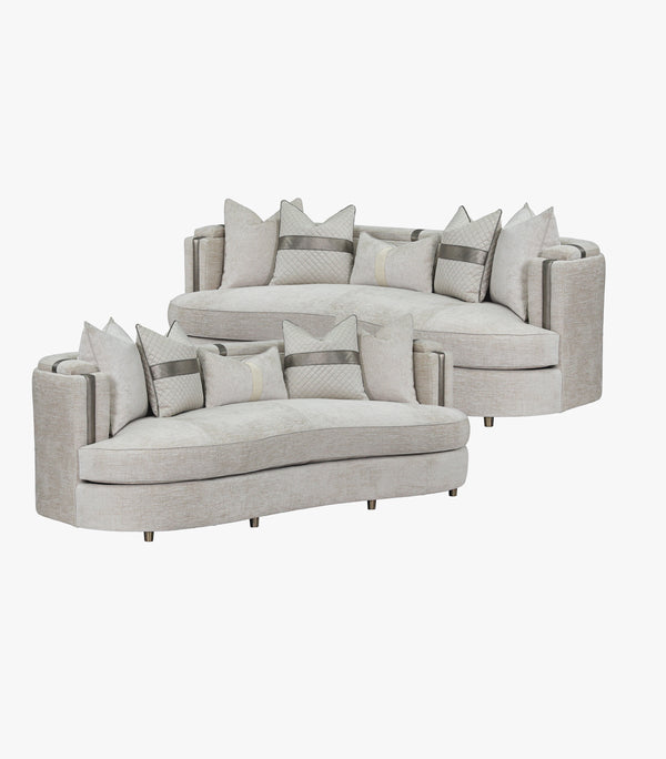 Sala Martina de tela color gris - 2 sofás