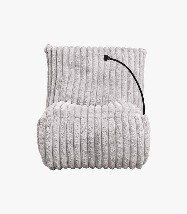 Sillón Reclinable Comfy Giratorio, Mecedora y con porta celulares de tela color gris