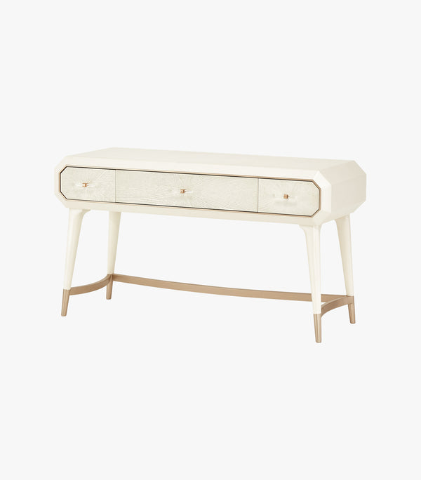 Vanity Larachelle de madera color blanca - Michael Amini