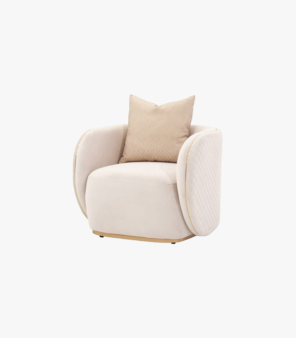 Sillón Ocasional Ariana de tela color beige