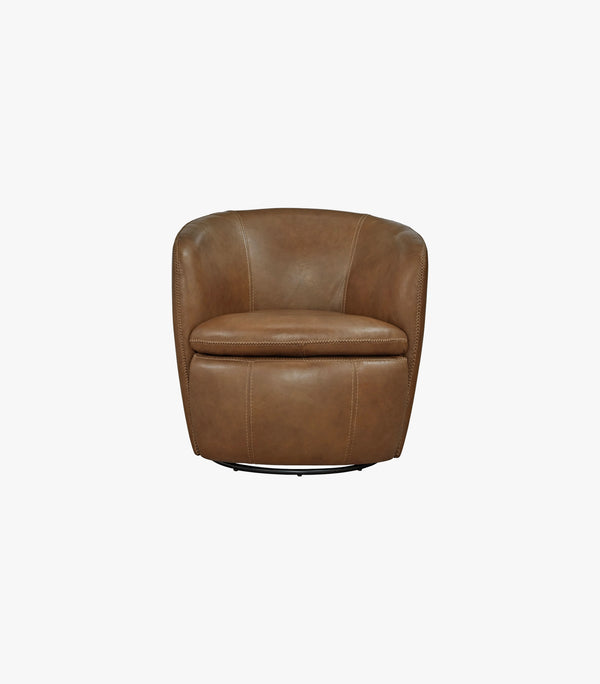 Sillón Kierreys de piel color caramelo