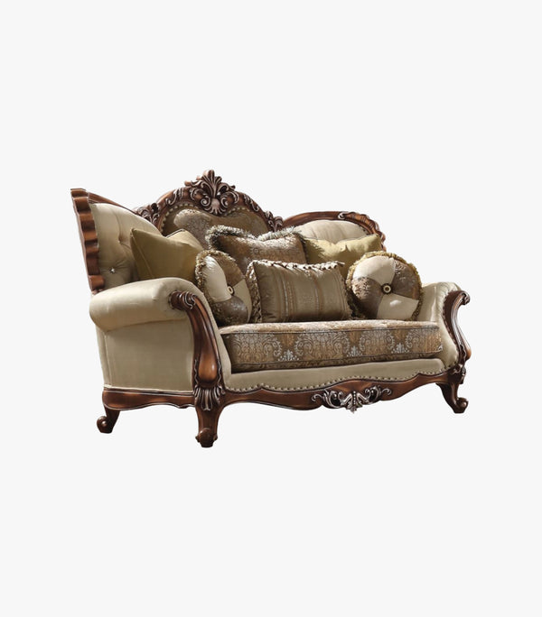 Sofá Latisha de tela color beige/ café