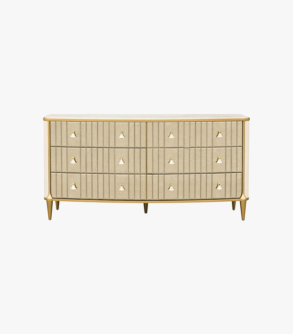 Cómoda Scott de madera color beige