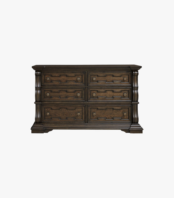 Comoda Maylee de de 6 cajones de madera color café - Marca Ashley