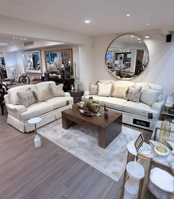 Sala Monarca de Tela color Beige - Sofá y Love Seat Marca Boal