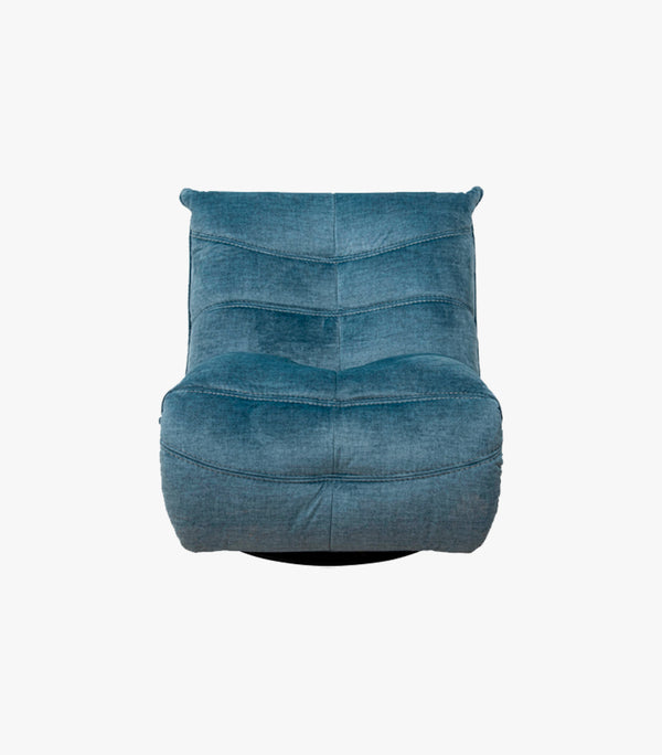 Sillón Reclinable Manual Manny Gamer Giratorio y Mecedora de Tela Azul