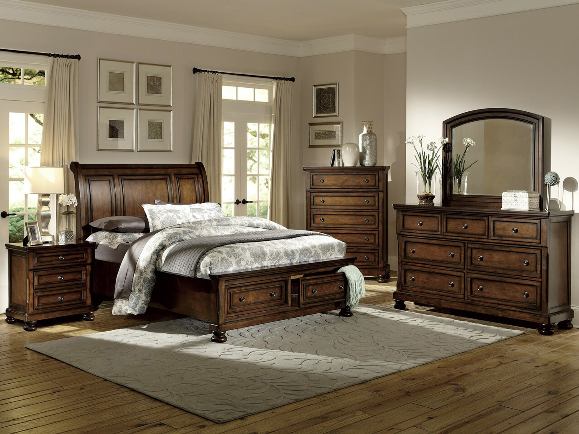 Cama de madera Matrimonial Inglewood Color Marron - BUDITASAN SHOP  Refrigeradores Recamaras Patio